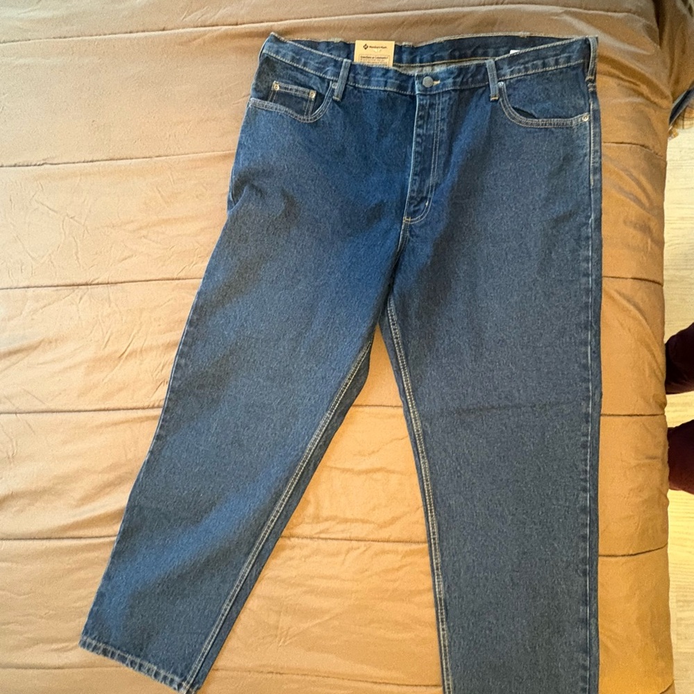 Men's Relaxed Fit Blue Jeans NEW member mark 40/30 denim weekend work cassual